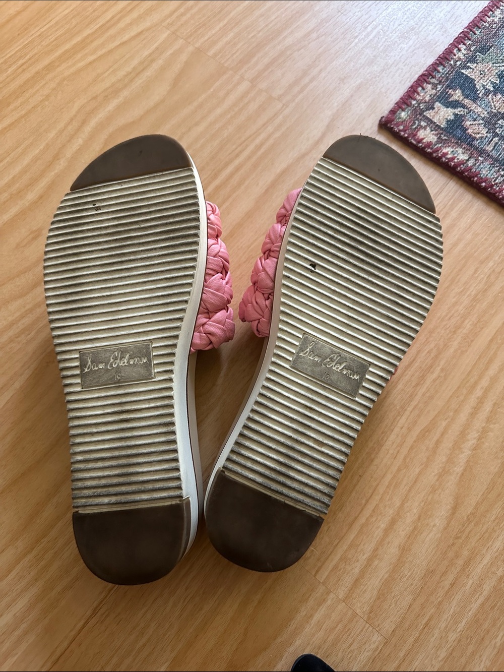 Sam Edelman Blush Pink Braided Slide Sandals - Picture 2 of 4